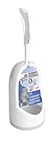York Bacteria Stop Klobürste Toilettenbürste Mit Randreiniger WC Bürste Mit Halter WC Garnitur Hygienisch mit Zinkmakromoleküle Weiß Grau Bacteria Stop Griff 38 cm