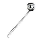 Suppenkelle, Edelstahl-Schöpfkelle mit langen Hakengriffen, Küche, Kochen, Servierlöffel, Zubehör zum Kochen von Suppen, Soßen, Eintöpfen (40 cc)