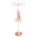 BESTYASH Mannequin Schmuckhalter Schmuckständer für Halsketten und Ohrringe Stilvoller Organizer mit Stabilem Antianlaufendem Material für Zuhause Shop und Reisen Rosa Modell