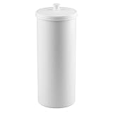 iDesign 93391EU Kent Freistehender WC-Rollenhalter für Bad, 16,002 x 16,002 x 39,37 cm, weiß, Plastik