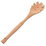 WATIIFUFU Spaghettilöffel aus Leichtem Buchenholz Multifunktionaler Nudelheber mit Abtropflöchern Hitzebeständiger Küchenhelfer für Pasta und Nudelgerichte Ergonomisch und Sicher für