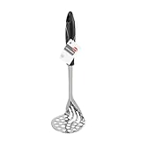 wenco Kartoffelstampfer 30 cm – Edelstahlkopf & Kunststoffgriff, perfekt für Kartoffelbrei, Gemüse‑Püree & Obstkompott, langlebig, spülmaschinengeeignet, silber‑schwarz