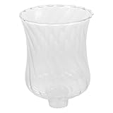 Sosoport Pillar Candle Glass Cover Windproof Hurricane Candle Holder Glass Chimney for Wedding Home Party Decorative Centerpiece