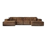 Friderik Ecksofa LUGA U L 379 cm mit Knöpfen – Stilvolle Polsterecke aus GOBI-Stoff, bequem und geräumig (Gobi 03)