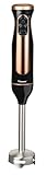 Bestron Stabmixer, Pürierstab mit 2 Geschwindigkeitsstufen & ergonomischer Handgriff, inkl. Turbofunktion mit mehr als 14.000/rpm, Staab abnehmbar, Material: Edelstahl, Farbe: Kupfer/Schwarz
