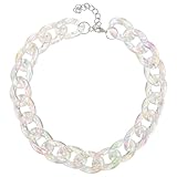 ifundom Modische Statement Choker Halskette für Damen Verstellbare Klobige Gliederkette aus Langlebigem Kunstharz Geometrisches Design für Stylische Looks