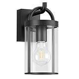 Klighten Außenwandleuchte Vintage, Wandleuchte Aussen Industrial, Schwarz Außenlampe, E27 Außen Wandlampe, Aluminium Außenleuchte, für Terrasse Garten, 40W Max, IP44, ohne Leuchtmittel