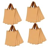 COLLBATH 20 Stück Papiertragetaschen Kraftpapier mit Henkel Robuste Papiertüten mit Großer Kapazität Dicke Einkaufstüten für Geschenkverpackung Party Schule Reise Alltag