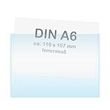 KLEBESHOP24 Selbstklebetaschen | Sichthüllen selbstklebend | Rechtecktaschen transparent | Klarsichthüllen zum Kleben (DIN A6 | breite Seite offen | 20 St.)