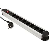 MC Power - Steckdosenleiste 8-Fach | SL-08 | Mehrfachsteckdose mit Stromspar Schalter Überspannungsschutz, 1,4m Zuleitung, stabiles Aluminiumgehäuse für Wohnzimmer, Büro, Werkstatt