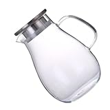 Angoily Glas Wasserkocher 2000ml mit Deckel und Ergonomischem Griff Haushalts Getränkekanne für Kaltes Wasser und Saft