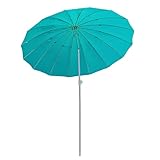 2m Runder Sonnenschirm Kippbarer für Balkon Garten Strand, Sonnenschutz Strandschirm Marktschirm Aluminium Terrassenschirm(Green)