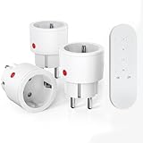 SURNICE Steckdose mit Fernbedienung, 80m Reichweite, 10A 2300W Funksteckdosen mit Fernbedienung, Funkschalter Set Mini mit Fern bedienung programmierbar, für Innendekorationen, Haushaltsgeräte