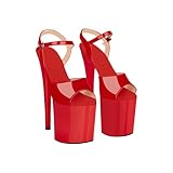 EIS, Absatz-Schuhe, Verführerische Plateau-Sandalette, High Heels, Größe 36-44, Farbe:Rot, Größe:43