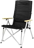 Klappbarer Campingstuhl, tragbarer Liegestuhl für Garten, Strand und Picknick, leichter Freizeit-Angelstuhl, Khaki und Schwarz, ergonomisches Design, einfach zu tragen