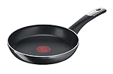 Tefal C38804 Hard Titanium Essential Bratpfanne 24 cm | Antihaftversiegelung mit Titanpartikeln | Thermo-Signal Temperaturanzeiger | spülmaschinengeeignet | Made in France | Schwarz