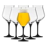 EISCH Craft Beer Experts Kelche 6er Set, 435 ml, Biergläser/Biertulpen für Verkostungen, Kristallglas, Schwarz
