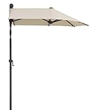 Schneider Sonnenschirm Salerno mezza, natur, 150x150 cm rechteckig, Gestell Stahl, Bespannung Polyester, 5.94 kg
