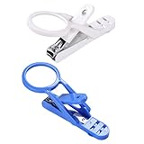 BCOATH 2 Stück Nagelknipser mit Drehbarem Vergrößerungsglas für Kleintiere Tragbare Krallenschere für Hamster und Igel Sichere und Präzise Haustier krallenpflege mit Rutschfestem Griff