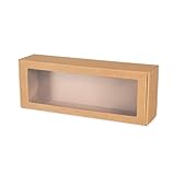 Paxit - Geschenkbox mit Fenster 30 Stück, Offene Welle, Kartons Versand aus Wellpappe, Verpackungsmaterial Karton 400x150x100 mm, Elegant und Universal Pakete für Versand
