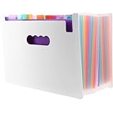 SHERCHPRY Dateiordner mit Großer Kapazität Mehrlagiger Aktenorganizer aus Robustem PP Material Tragbare Dokumententasche mit Farbigen Sortieretiketten für Büro und Zuhause