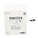 LIFKOME Retro Briefkasten aus Robustem Eisen mit Schloss Abschließbare Wandmontage Vorschlagsbox Großer Amerikanischer Stil postkasten für Briefe Zeitungen Garten Bürodekoration