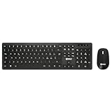 DILC Kabelloses Tastatur-Maus-Set, WLAN-Maus, 4 Tasten, 1600 DPI mit metallisiertem Kunststoffrad, hyperleiser Klick, WLAN-Tastatur, Multimedia-Tastatur, italienisches Layout, 105 Tasten, verblasst