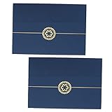 Operitacx 2 Stück Ehren urkunde dokumentenmappe mappen aktenmappe schnell hefter ordnee Kasse Urkundenumschlag Karte leer briefumschläge Papierzertifikatsinhaber Diplom-Cover Papierstau Blue