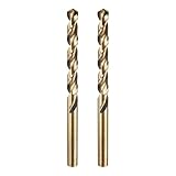 QUARKZMAN 2 Stück M35 KobaltlegierungSpiralbohrer 6mm(15/64') Durchmesser Hochgeschwindigkeitsstahl Metrische Bohrer Mit Titanbeschichtung Zum Bohren Von Harten Metallen Edelstahl Gusseisen