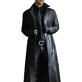 MANYMANY Herren Lederjacken in voller Länge Größe S-5XL Herren Classic Biker Pu Jacke Slim Fit Moto Ledermantel