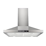 FIREGAS Dunstabzugshaube 60cm, 3 Geschwindigkeiten, Umluft 335m³/h mit CC130 Aktivkohlefilter, Umluft Wandabzugshaube, Abluft Kaminhaube, Edelstahl