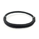 EVEMATE Paracord Armband aus Segeltau für Männer & Frauen | Verstellbares Surfer Segler Nylon Band | Einfaches dezentes Armband für den Alltag, Outdoor und Freizeit | Viele Farben (Schwarz)