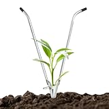 Moxeupon Zwiebelpflanzhilfe | Handpflanzer aus Edelstahl,Kraftsparende Gartenlochhilfe Für Obstbäume Blumenzwiebeln