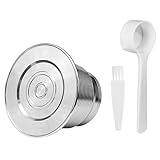 Duanthry Nachfüllbare Kaffeekapsel Aus Edelstahl, Filterbecher für Italienische Kaffeekapseln Aus Edelstahl, Pulverfüller mit Deckel A