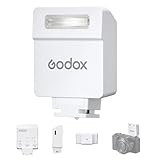 Godox iM22 Mini Kamerablitz 5 Leistungsstufen 3s Wiederaufladezeit Aufsteckblitz 440 Blitze mit voller Leistung Einkontaktdesign, Typ-C-Ladeakku für Canon, Nikon und Sony Kameras (Weiß)