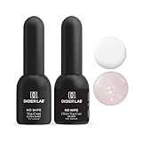 DIDIER LAB Gel Top Coat Set - Super Shiny & Glitter Silver - Langanhaltende No Wipe Formel - Glänzendes und Funkelndes Silver Finish - Kratzfester Top Coat für Perfekte Langanhaltende Maniküre -2x10ml