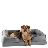 Petstuff Orthopädisches Hundebett, Bezug abnehmbar & waschbar, rutschfest, flauschig, Farb- u. Größenwahl, hellgrau, S