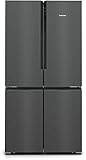 SIEMENS KF96NAXEA, iQ500, Multi-Door-Kühlschrank, 183 x 91 cm, 405 L Kühlen & 200 L Gefrieren, hyperFresh längere Frische, noFrost, superCooling schnellere Kühlung, Gebürsteter schwarzer Stahl
