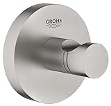 GROHE Start - Bademantelhaken (Material: Metall, verdeckte Befestigung, zum Kleben oder Bohren), supersteel, 41173DC0