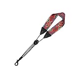 LOLIPPYY 1 Stück Saxophon Nackenband Verstellbarer Schultergurt für Saxophon Robuster und Bequemer Trageriemen mit Stabiler Aufhängung für Tenor und Baritonsaxophone Farbige Muster Rotes