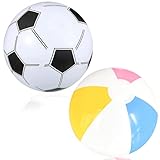 2 Stück Wasserball, Wasserball Aufblasbar, Strandball, Aufblasbar Beach Inflatable, Kinder Water Aufblasbare, Aufblasbares Fussball, Schwimmball Spielzeug Beachball, für Sommer Wasser Spiele（40cm)