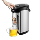 Heißwasserspender 4 Liter, Glühweinkocher, Thermopot, 3 Entnahme-Methoden & Temperaturhaltung 750W Schnellkochen 92-95°C Konstant, Heißgetränkeautomat, Elektrischer Wasserkocher