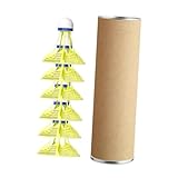 MotiveTech Badmintonbälle Set für Training Und Spaß, 2,5 X 2,5 Zoll, Tragbarer Schaumstoffkopf, Gelb 6 Stück