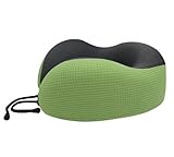 AZHKJKZH Nackenhörnchen Erwachsene Memory Foam Reise-Nackenkissen, Spandex-Reisekissen Für Flugzeug, Tragbar Reise Gadgets(Grün)