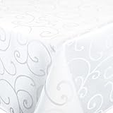 AMFUN Tischdecke Abwaschbar Rechteckig, Jacquard Tischwäsche, 80 x 80 cm Tischtuch, Tischdecke Abwaschbar Ornamente für Küche, Party, Schmutzabweisend, Pflegeleich