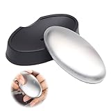 Edelstahlseife,Metallseife,Seifenschale Edelstahl,Gebürstete Edelstahl-Seife,Edelstahlseife Mit Seifenschale,Für's Badezimmer Oder Aber Auch In Der Küche Und Bei Der Zubereitung Von Speisen