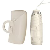 Sonnenschirm – Faltbarer Sonnenschirm, wetterfest, UV-Block, Heißwetterzubehör für Bergsteigen, Camping, Konzerte, Sportwettbewerbe, beige, Refer to description