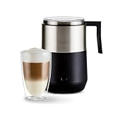 Tchibo Induktions-Milchaufschäumer, ohne Anbrennen, spülmaschinengeeigneter Rührbehälter, warmer und kalter Milchschaum, für Latte Macchiato, Cappuccino und Kakao, Schwarz