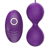 BEQOOL Liebeskugeln, Damen Beckenbodentrainer Kegelkugeln mit Vibrationsfernbedienung, 10 Vibrationsmodi, für G-Punkt und Klitorisstimulation, Silikonmaterial wasserdicht, wiederaufladbar, Lila