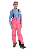 killtec Mädchen Skihose mit abzippbarem Latz und Kantenschutz Girls Skihose 242, neon pink, 128, 43402-000